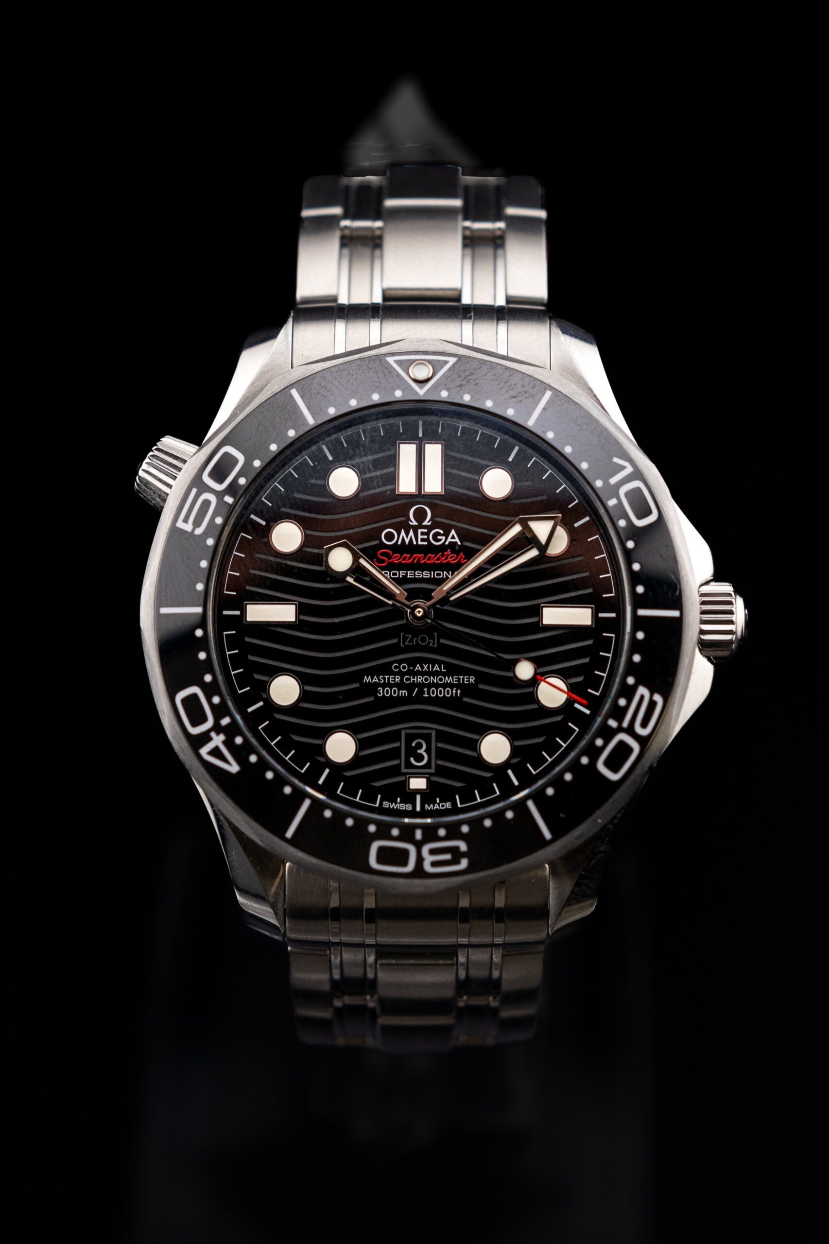 2024 Omega Seamaster Pro 300M Black Dial – Complete Full Set | Crown
