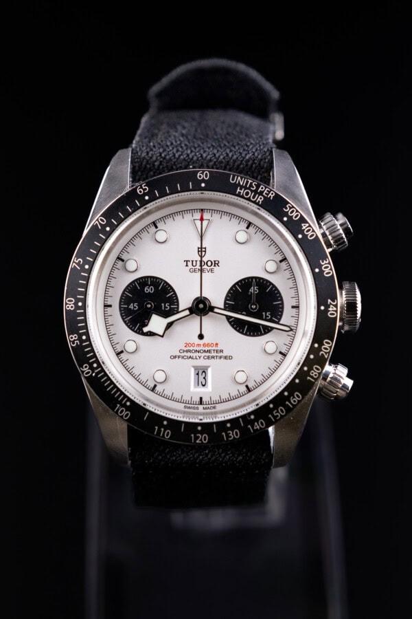 Tudor Black Bay Chrono White Panda 2022 Tudor Black Bay Chrono Panda 41mm on NATO strap