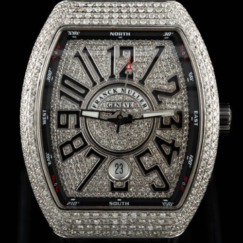 Franck Muller Vanguard Iced with diamond-set tonneau case