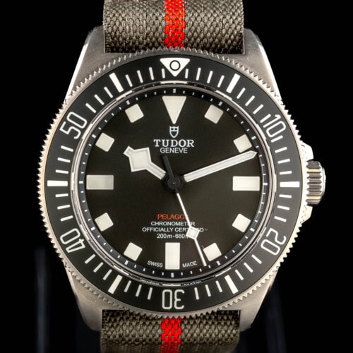 2024 Tudor Pelagos FXD 42 in titanium with matte black dial on canvas NATO strap