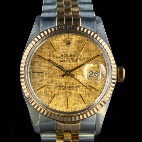 Rolex Datejust 16220 with tapestry dial and 36mm stainless steel